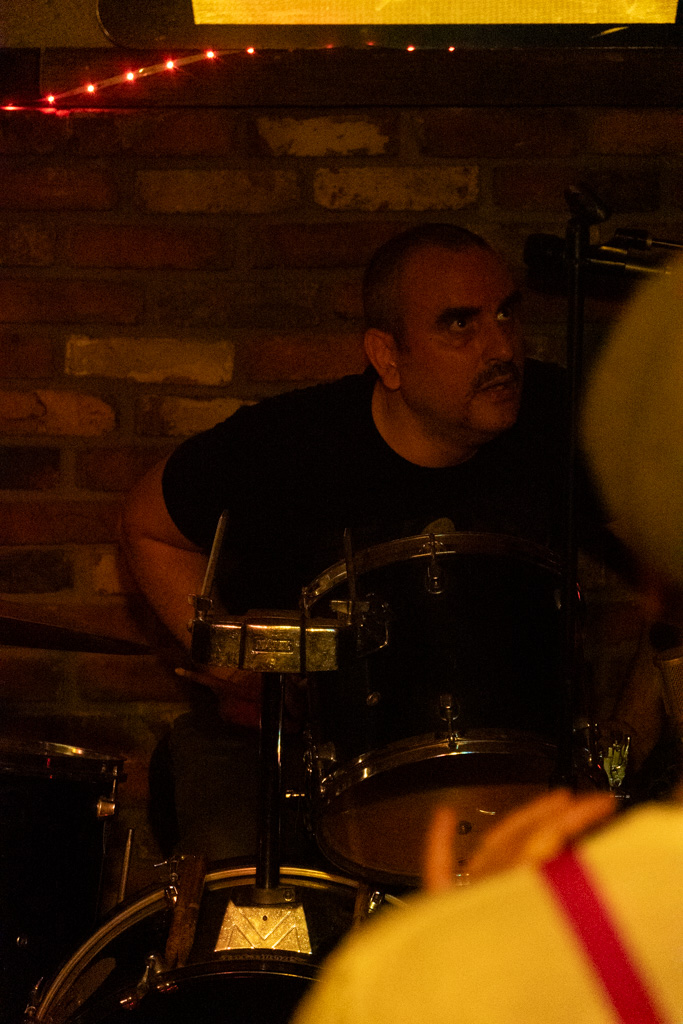 Drummer behind the kit