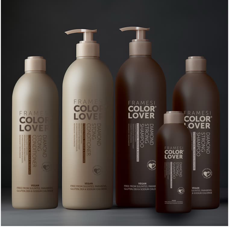 Matte earth-tone Color Lover bottle lineup on a dark background